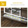 Wooden Rabbit Hutch, Guinea Pig Cage, with Removable Tray, Wheels - Brown Image 6