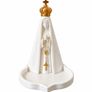 Our Lady of Fatima Statue Elegant White Religious Home Decor with Gold Crown Image 3