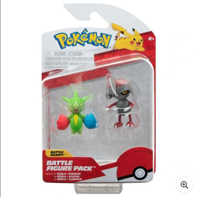 Pokemon Pawniard and Roselia 5cm Battle Figures 2 Pack