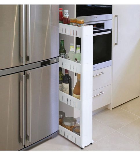 storage kitchen shelf Interspace Gap shelf mobile kitchen toilet gap rack Bathroom storage rack Fridge side seam finishing rack