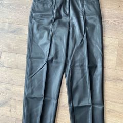 Black leather style trousers
