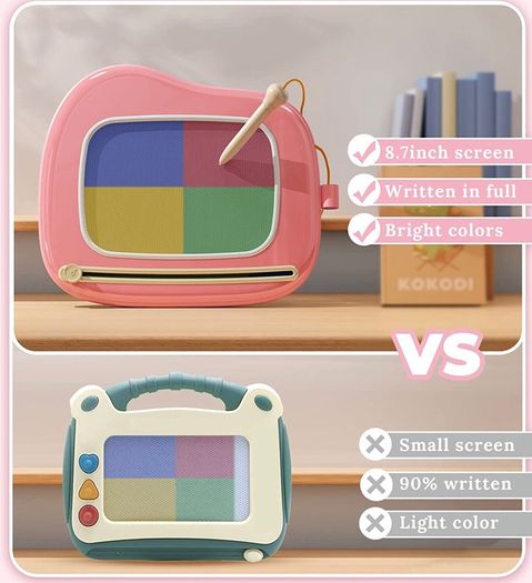 Toys for 1-2 Year Old Girls, Magnetic Drawing Board Writing Tablet for Kids, Educational Learning Travel Toys for 1 2 3 Year Old Baby Boys Girls Birthday Easter Gifts (Pink)