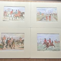 Randolph Caldecott Hunting Prints x 4