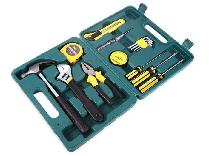 New 16 Pcs Set DIY Tools Screwdrivers Hammer Pliers Wrench Tape Measure #1468