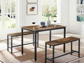 Dining table, kitchen table set, 110 x 70 x 75 cm, with 2 benches