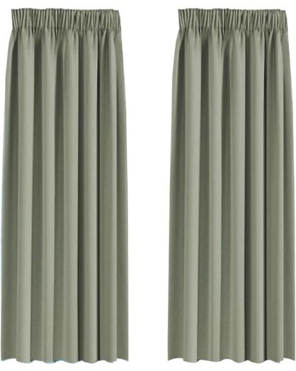 2 Panels 66"x90" Blackout Curtains Pencil Pleat Bedroom Curtain Panel for Privacy Protected Thermal Insulated
