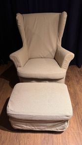 IKEA Strandmon Armchair and Footstool