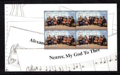 2012 Alderney Centenary of the Sinking of the Titanic 52p Orchestra playing Commemorative Stamp Booklet Pane Mint Never Hinged (MNH)
