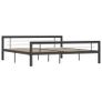 Bed Frame Grey and White Metal 180x200 cm Image 2