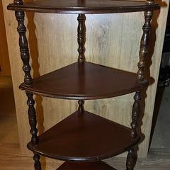 4 Tier Mahogany Corner Whatnot Turn Column
