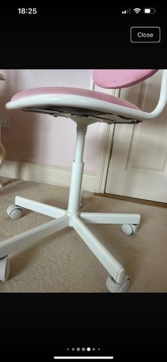 Kids ikea Orfjall pink office swivel chair