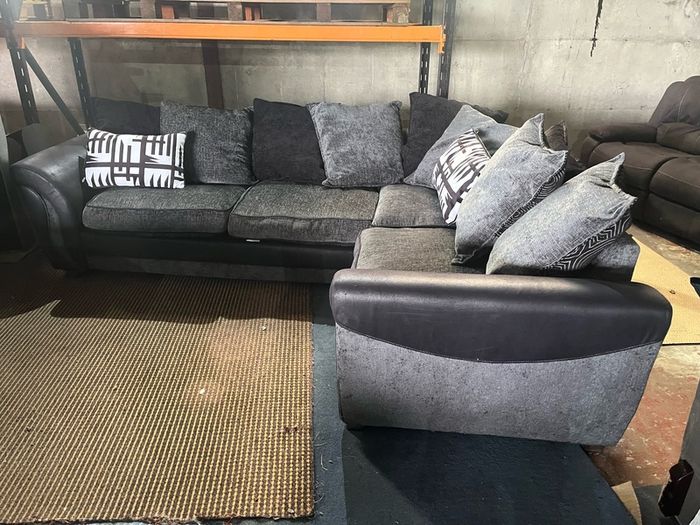 black/grey corner sofa couch