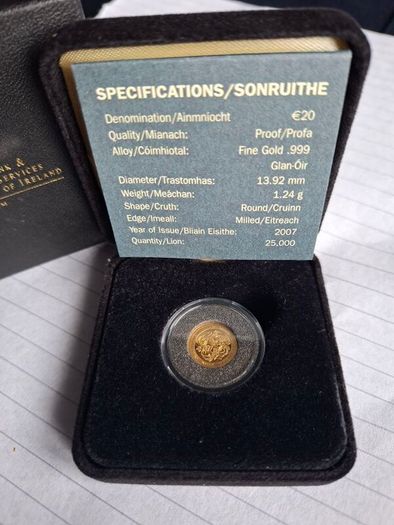 1.24g irish gold proof coin