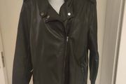 Janina black biker faux leather jacket size UK20 EU48 Postage included