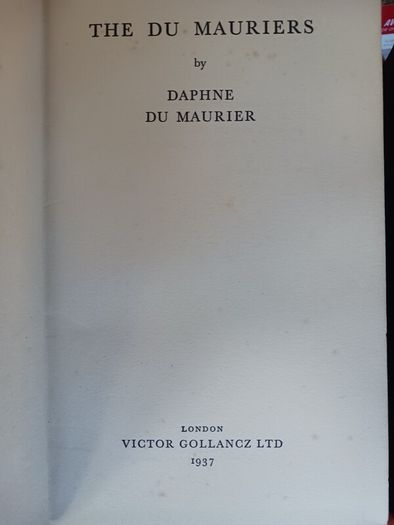 The Du Mauriers by Daphne Du Maurier/ 1937/ Victor Gollancz/1st edition