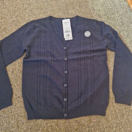 navy cardigan