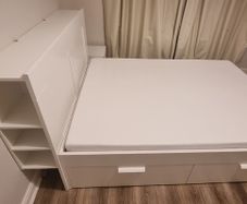 Ikea Brimnes Double Bed And Abygda Mattress