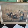Large Retro Vintage Mid Century large original framed Print on board  of The Gleaners by Jean-Francois Millet Image 2