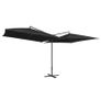 Double Parasol with Steel Pole 250x250 cm Black Image 3