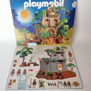 Playmobil Jungle Temple Ruin 3015(almost complete)& Tree Stump Goblin 3898(Rare)