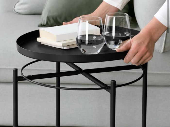 IKEA Gladom black tray table x2