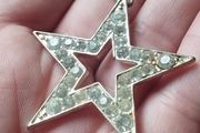 Star Pendant Necklace with Rhinestones.