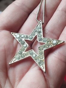 Star Pendant Necklace with Rhinestones.