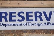 State 'Reserved Parking' Sign