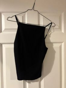 Zara black square neck top size S