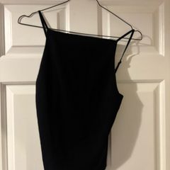 Zara black square neck top size S