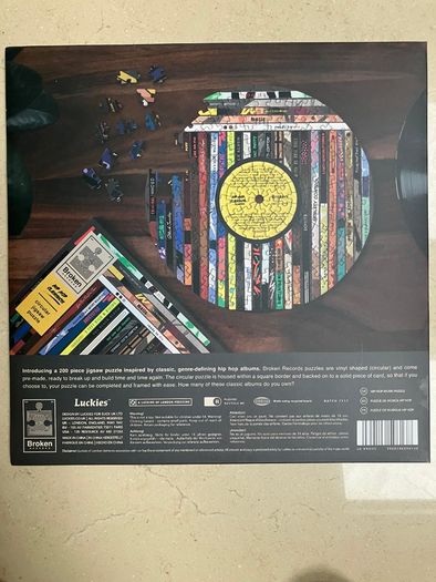 Collectible Retro Hip Hop Classics Vinyl Shaped Circular Jigsaw Puzzle