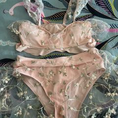 Pink Floral Bikini with overlay skirt