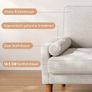 2 Seater, 121 cm Modern Ash Beige Couch 2 Seater with 2 Throw Cushions Image 6