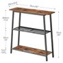 3-Tier Slim Console Table, Narrow Hallway Table with Open Storage Shelves, Narrow Side Table, Behind Sofa Table for Small Space, Entryway, Hallway, Living Room, Rustic Brown Image 3