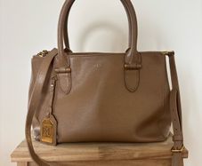 Ralph Lauren Leather Newbury Double Zip Tote