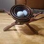 (Move out sell-see my other low priced ads) Handcrafted Wooden Bowl Set with Folding Stand Image 3