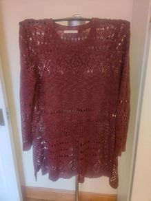 George burgundy knitwear long line jumper size UK22 EU50 Postage included