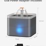 FREE EXPRESS SHIPPING Cat Water Fountain, Cat Fountain with LED Light and Activated Carbon Filter, 2L Pet Water Fountain Cat Bowl, Gray Image 4