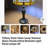 Fabulous Tiffany-Style Stained Glass Lamps, Amber & Cream, 45cm (Two Available!!) Image 4