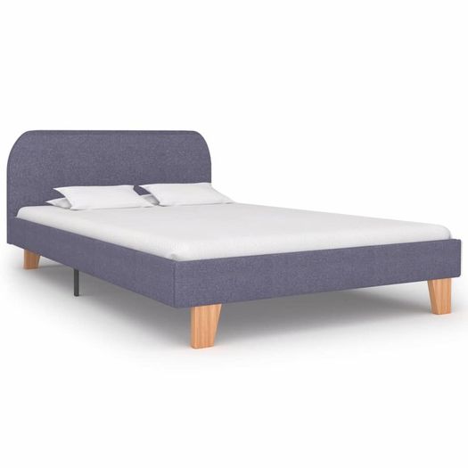 Bed Frame Light Grey Fabric 120x190 cm