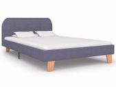 Bed Frame Light Grey Fabric 120x190 cm