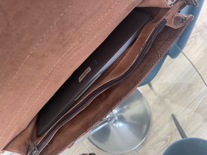 brown leather satchel