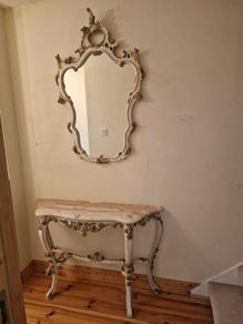 Antique style table and mirror