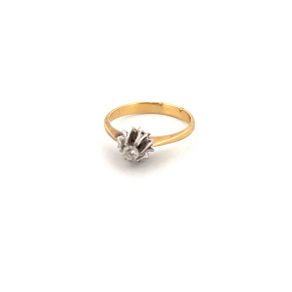 18kt Yellow Gold Solitaire Diamond Ring