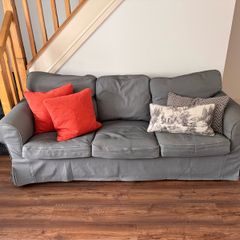 Ektorp 3 Seater & 2 Seater set, in grey covers.