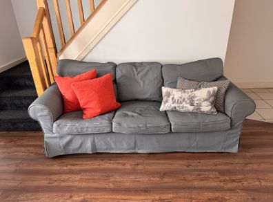 Ektorp 3 Seater & 2 Seater set, in grey covers.