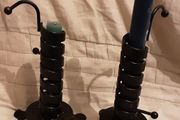 two nice metal candle holders