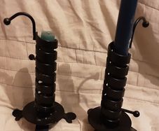 two nice metal candle holders