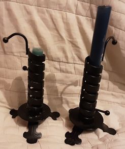 two nice metal candle holders