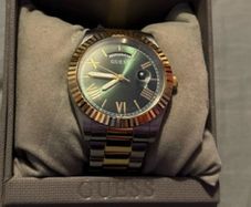 Guess Connoisseur Green Dial Two Tone Stainless Steel Watch